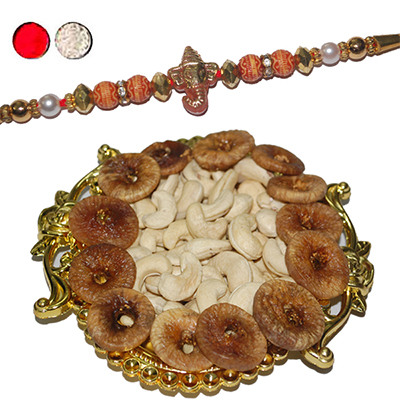 "Rakhi - FR-8580 A (Single Rakhi) , Dryfruit Thali - code RD400 - Click here to View more details about this Product